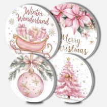Conjunto de tampa de fogão Tucocoo Christmas Winter Wonderland