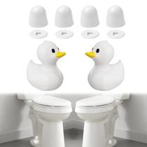Conjunto de tampa de parafuso de banheiro MENNTY Ceramic White Duck, pacote com 2 unidades Conjunto de tampa de parafuso de banheiro MENNTY Ceramic White Duck, pacote com 2 unidades