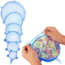 Conjunto de Tampas de Silicone para Fechamento de Potes de Vidro Mantimentos Frescos Sempre Kit Pro