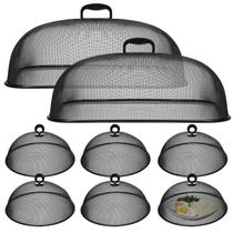Conjunto de Tampas para Alimentos Hicarer 8 Peças Tela Metálica Preta para Exterior Conjunto de Tampas para Alimentos Hicarer 8 Peças Tela Metálica Preta para Exterior