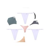 Conjunto de Tanga de Algodão Sem Costura - Cintura Baixa, Ajustável e com Costas em T