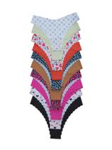 Conjunto de tangas BEAUDRM feminino com estampa de leopardo sem costura, GG