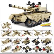 Conjunto de tanques militares Building Block ENHANA 16 em 1 com veículos