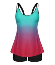 Conjunto de tanquíni feminino de duas peças de maiô Arolina, cintura alta, S