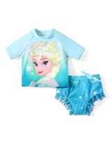 Conjunto de tanquíni infantil Disney Frozen Elsa Toddler com 2 peças Conjunto de tanquíni infantil Disney Frozen Elsa Toddler com 2 peças