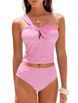 Conjunto de tanquíni ZAFUL para controle de barriga torcido com um ombro
