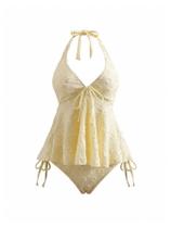 Conjunto de tanquínis Verdusa, macacões de banho femininos texturizados para bebês, amarelos