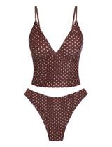 Conjunto de tanquínis ZAFUL para mulheres com decote em V para controle de barriga