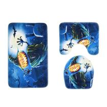 Conjunto de tapete de banheiro Halloween Cat Pumpkin Bath Mat Tapete de vaso sanitário