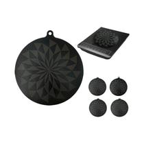 Conjunto De Tapete De Silicone Termocrômico Antiderrapante Para Cooktop De Indução Protetor De