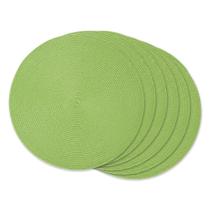 Conjunto de tapetes americanos DII Classic Woven Round Lime 15 cm de diâmetro 6 unidades
