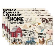 Conjunto de tapetes americanos Farmhouse Cow Print 30x45cm Rustic Rooster Conjunto de tapetes americanos Farmhouse Cow Print 30x45cm Rustic Rooster