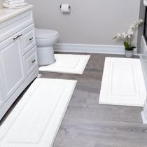 Conjunto de tapetes Bathroom Runner SHACOS Ultra Soft Bath Mat White