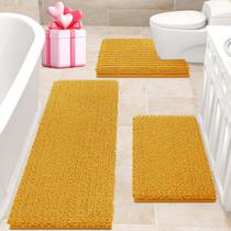 Conjunto de tapetes de banheiro ACCUMTEK Extra Large Yellow 3 peças