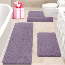 Conjunto de tapetes de banheiro ACCUMTEK Lavender Chenille 3 peças