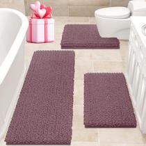 Conjunto de tapetes de banheiro ACCUMTEK Upgrade Extra Large Mauve 3 peças
