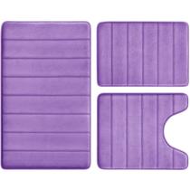 Conjunto de tapetes de banheiro BYSURE Lavender Memory Foam de 3 peças