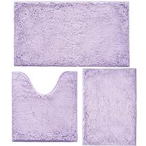 Conjunto de tapetes de banheiro Flotstiga, 3 peças, antiderrapante, lavanda Conjunto de tapetes de banheiro Flotstiga, 3 peças, antiderrapante, lavanda