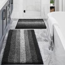Conjunto de tapetes de banheiro Gibelle Black Chenille de 2 peças