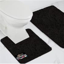 Conjunto de tapetes de banheiro GORILLA GRIP Soft Chenille, 2 peças, preto