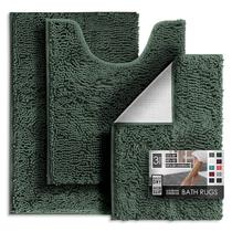 Conjunto de tapetes de banheiro Hearth & Harbor Chenille Non-Slip Hunter Green Conjunto de tapetes de banheiro Hearth & Harbor Chenille Non-Slip Hunter Green