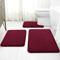 Conjunto de tapetes de banheiro HOMEIDEAS atualizado de 3 peças de espuma viscoelástica Conjunto de tapetes de banheiro HOMEIDEAS atualizado de 3 peças de espuma viscoelástica