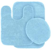 Conjunto de tapetes de banheiro Kids Zone Home Linen Solid Light Blue 3 unidades