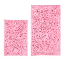 Conjunto de tapetes de banheiro Lanyunumi Pink Chenille 2 peças