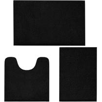 Conjunto de tapetes de banheiro LINLA Chenille Absorbent Non-Slip, 3 peças