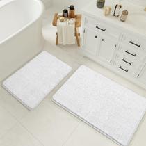 Conjunto de tapetes de banheiro LOCHAS 2 peças 43x61cm + 51x81cm branco Conjunto de tapetes de banheiro LOCHAS 2 peças 43x61cm + 51x81cm branco