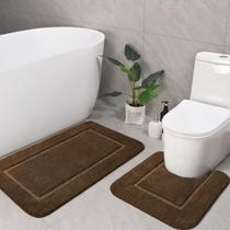 Conjunto de tapetes de banheiro LOCHAS Light Brown 2 peças Conjunto de tapetes de banheiro LOCHAS Light Brown 2 peças