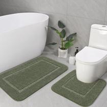 Conjunto de tapetes de banheiro LOCHAS Sage Green Conjunto de 2 peças Conjunto de tapetes de banheiro LOCHAS Sage Green Conjunto de 2 peças