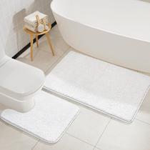 Conjunto de tapetes de banheiro LOCHAS Soft Non-Slip Bath Mat, 2 peças, branco