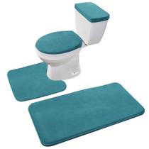 Conjunto de tapetes de banheiro Madeals Memory Foam 3 peças Teal