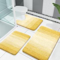 Conjunto de tapetes de banheiro OLANLY Soft Absorbent Microfiber Yellow