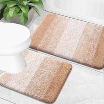 Conjunto de tapetes de banheiro OLANLY Soft Microfiber Bath Mats bege, 2 unidades