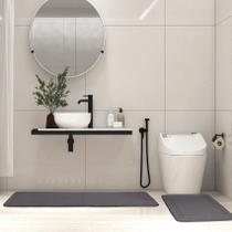 Conjunto de tapetes de banheiro PAGGED Memory Foam Bath Mat Grey 2 peças