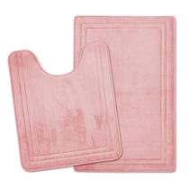 Conjunto de tapetes de banheiro PAGGED Memory Foam Bath Mat Pink Microfiber