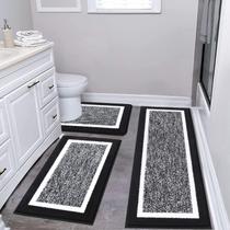 Conjunto de tapetes de banheiro Pauwer, 3 peças, tapetes de banho de microfibra Conjunto de tapetes de banheiro Pauwer, 3 peças, tapetes de banho de microfibra