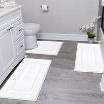 Conjunto de tapetes de banheiro SHACOS Soft Fluffy Bath Mats 3 peças brancas