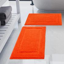 Conjunto de tapetes de banheiro SHACOS Super Soft 50x80cm + 40x60cm Laranja