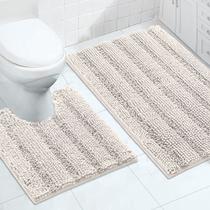 Conjunto de tapetes de banheiro Turquoize Chenille Super Absorbent Ivory
