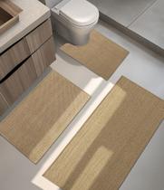 Conjunto de tapetes de banheiro YIHOUSE 3 peças Ultra Thin Bege Conjunto de tapetes de banheiro YIHOUSE 3 peças Ultra Thin Bege