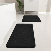 Conjunto de tapetes de banheiro YIHOUSE Cobblestone Memory Foam 2 peças
