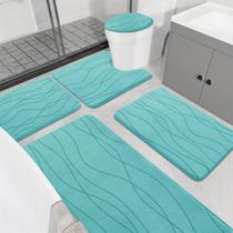 Conjunto de tapetes de banheiro YIHOUSE Memory Foam 5 peças Teal