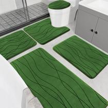 Conjunto de tapetes de banheiro YIHOUSE Memory Foam, 5 peças, verde de vidro Conjunto de tapetes de banheiro YIHOUSE Memory Foam, 5 peças, verde de vidro