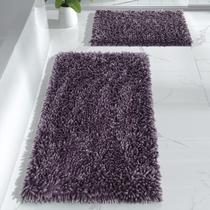 Conjunto de Tapetes de Banheiro Yimobra Luxury Shaggy - Extra Macio e Espesso - 2 Peças