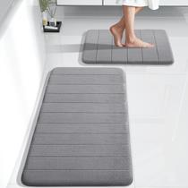 Conjunto de tapetes de banheiro Yimobra Memory Foam Bath Maps, 2 peças, cinza