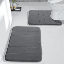 Conjunto de tapetes de banheiro Yimobra Memory Foam Dark Grey, 2 peças Conjunto de tapetes de banheiro Yimobra Memory Foam Dark Grey, 2 peças