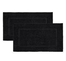 Conjunto de tapetes de banho LANE LINEN, 2 peças, extra macio, absorvente, preto